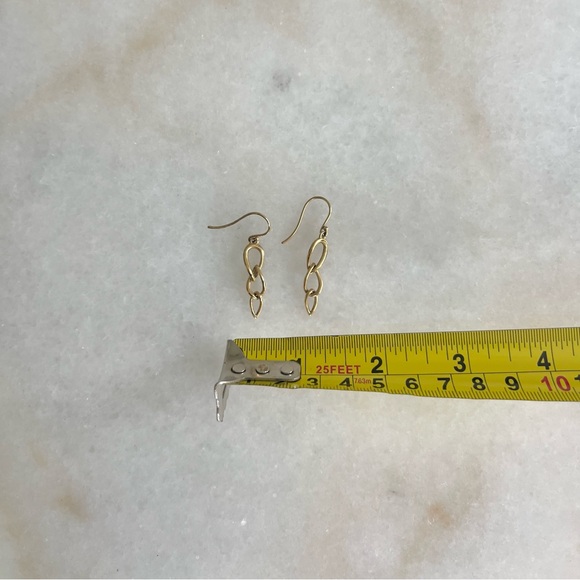 Anthropologie Gold Drop Chain Link Style Modern Contemporary Earrings - Picture 4 of 4